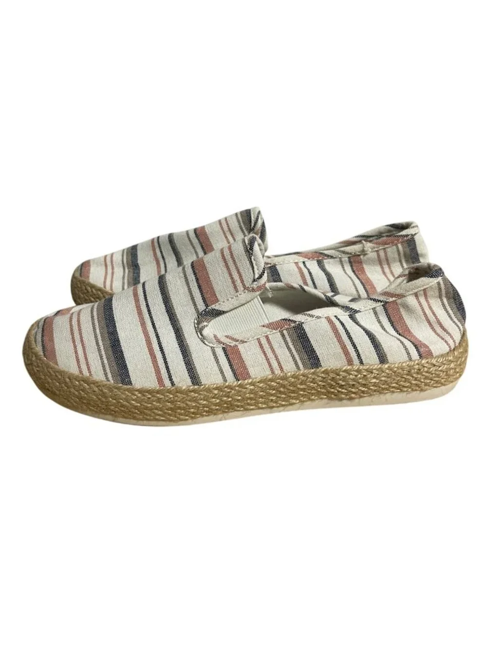 Esprit Nadine Espadrille Flats Womens Size 9 Slip On Casual Striped Canvas Shoes